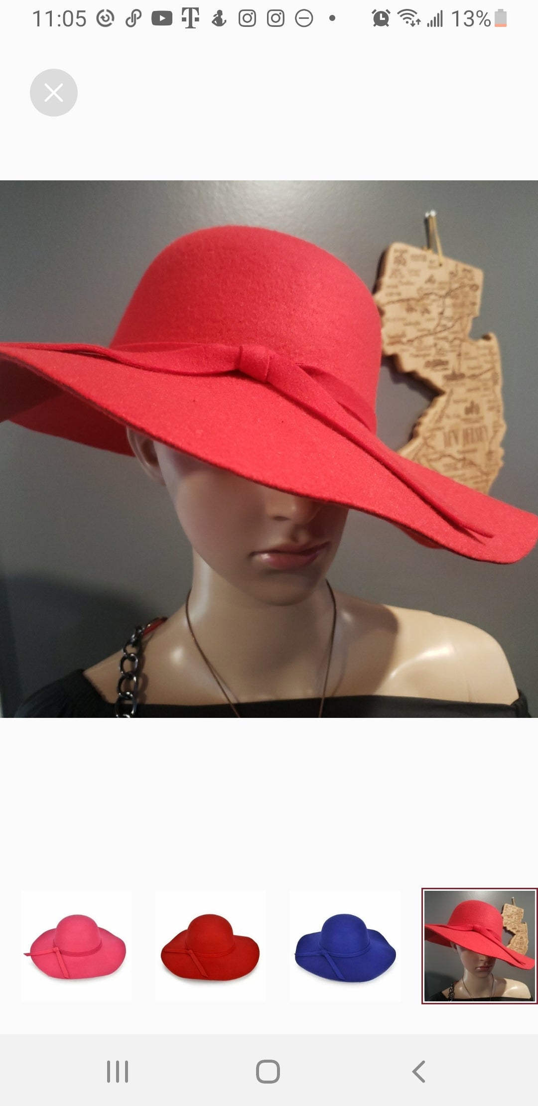 Autumn floppy wool wide brim fedora