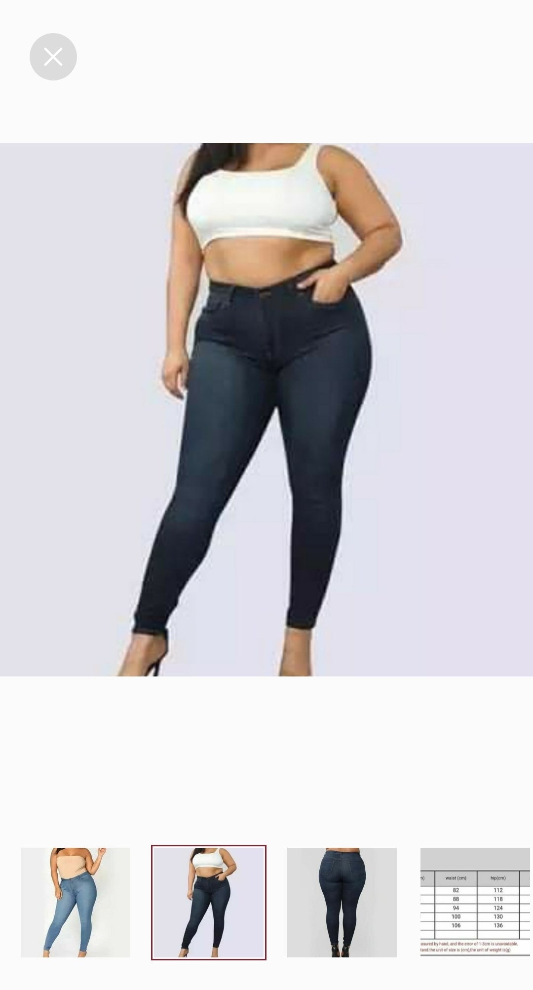 Women’s skinny denim plus-size jeans