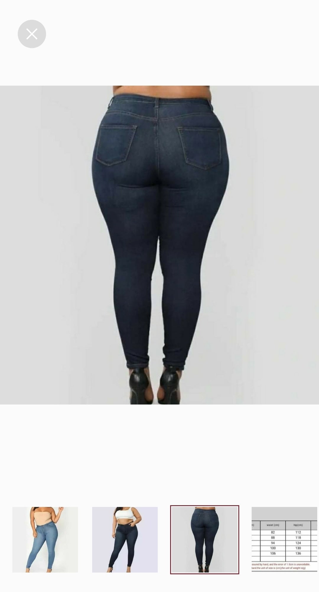 Women’s skinny denim plus-size jeans