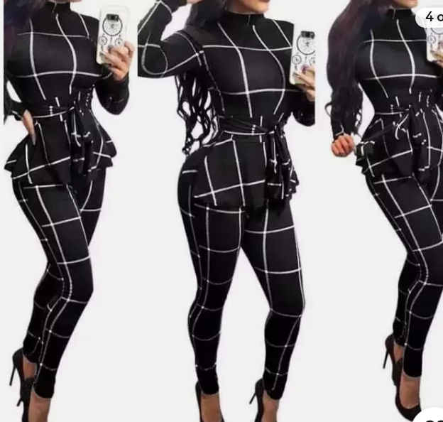 Women’s Bandage bodycon jumpsuit plaid