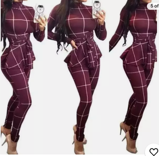 Women’s Bandage bodycon jumpsuit plaid