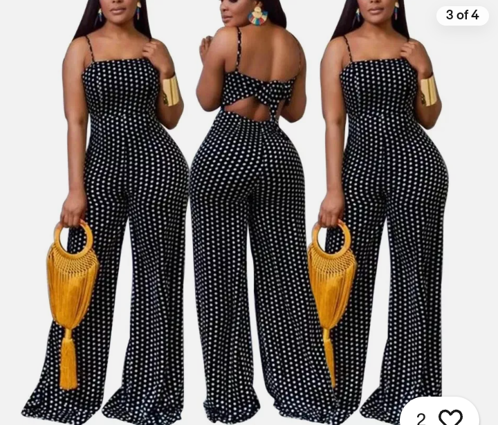 Women’s polka dots wide leg jumpsuit