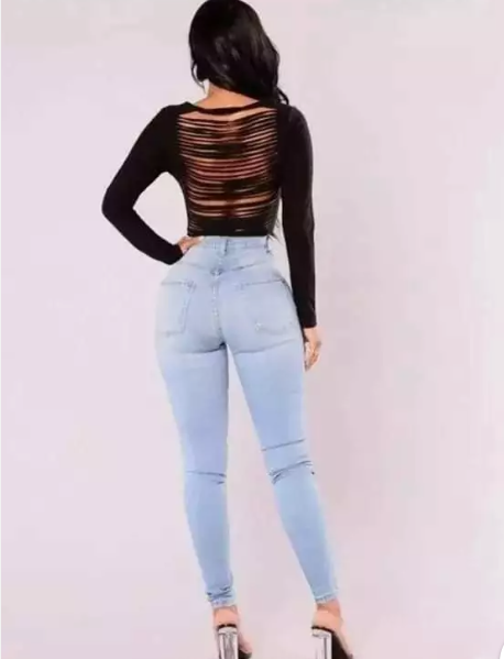 Women’s high waist denim skinny jeans